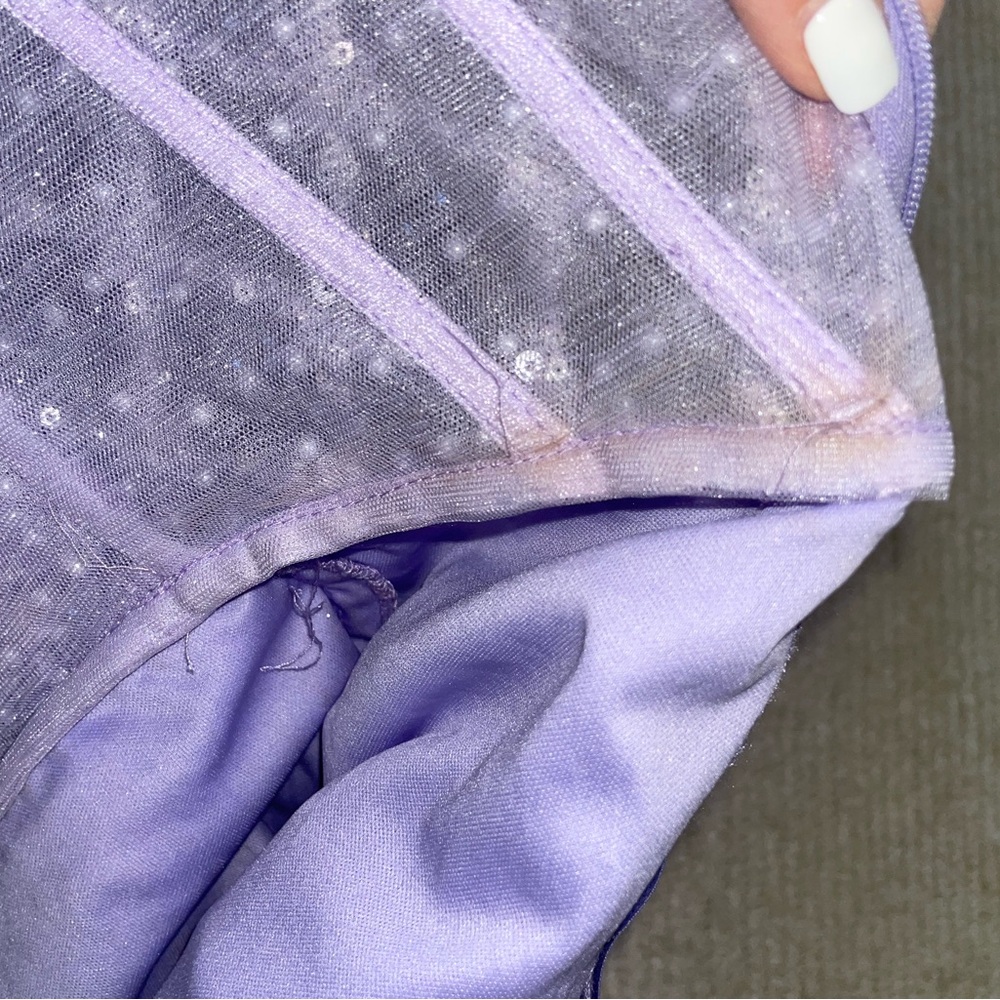 WORN ONCE Lilac long purple sequin and pearl dress - Picture 7 of 8